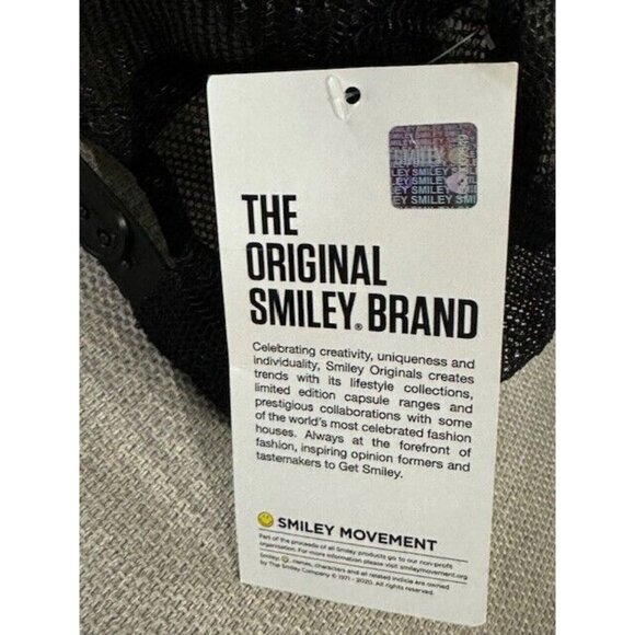 Smiley Originals Baseball Black White Green Help Peopl Smile Mesh Foam Snapback - Picture 5 of 7